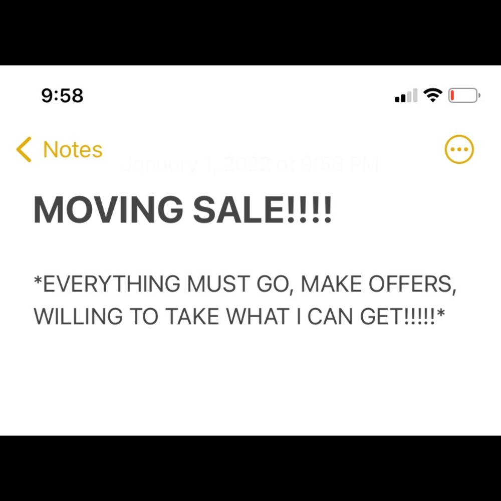 Moving sale!